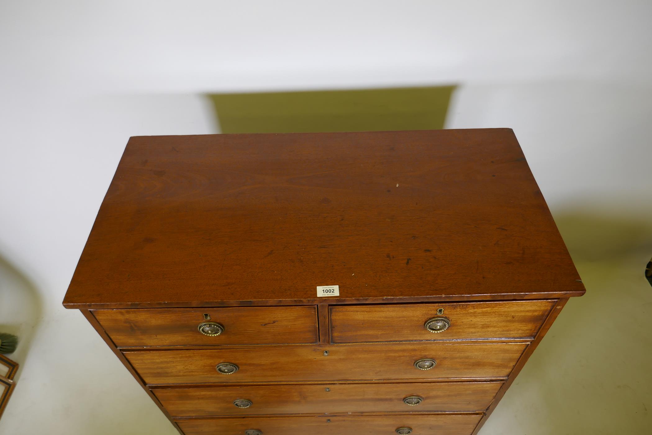 A Victorian mahogany chest of two short over three long drawers, 36" x 18" x 39" high - Image 3 of 5
