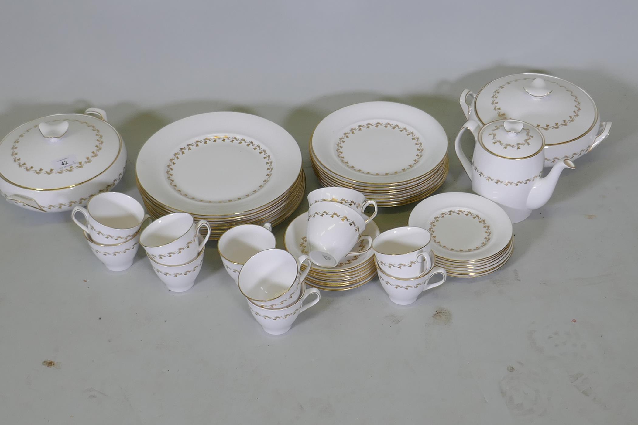 An eight place setting Spode Delphi pattern dinner and tea service comprising two x 8" tureens and