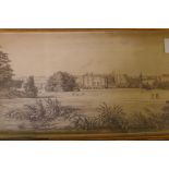 View of Country House, possibly Hampton Court, Hereford, early C19th, unsigned, ink and wash, 10"