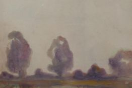 A landscape with trees, signed W. Lee Hamkey, watercolour sketch, 7" x 9"