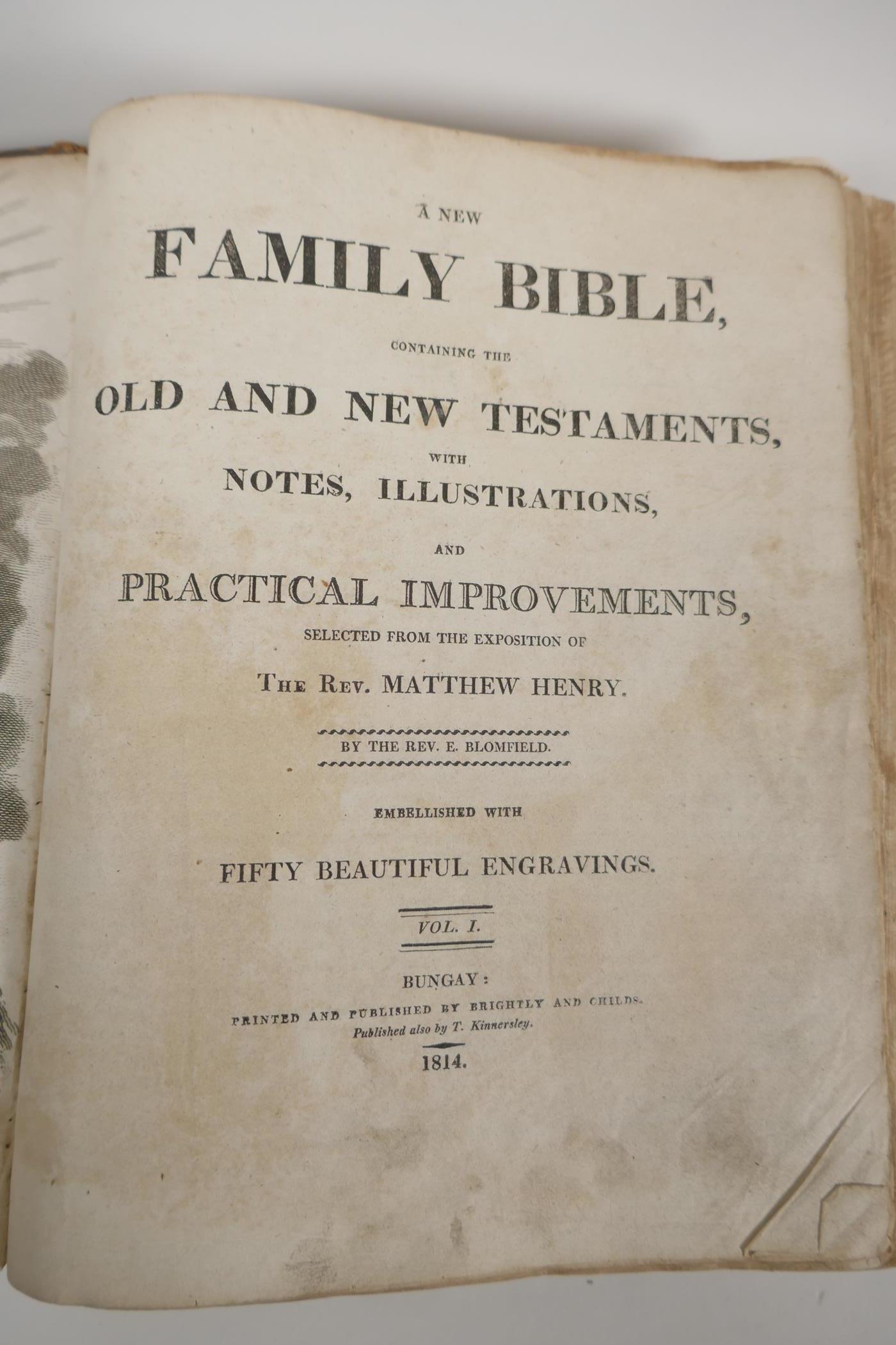 Two Volumes, The Family Bible, with exposition from the Reverend Matthew Henry, Vols 1 and 2, - Image 3 of 6