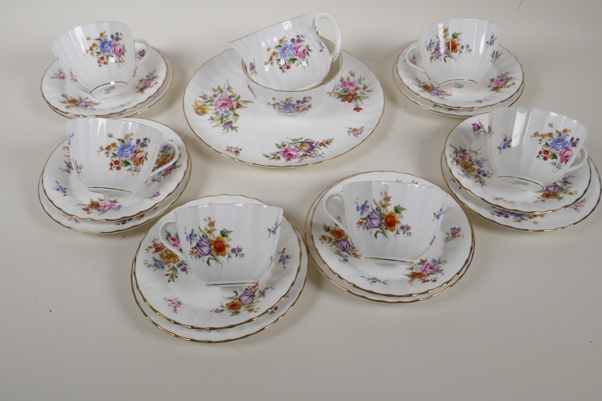 A Royal Worcester 'Roanock' pattern six place setting tea service