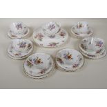 A Royal Worcester 'Roanock' pattern six place setting tea service