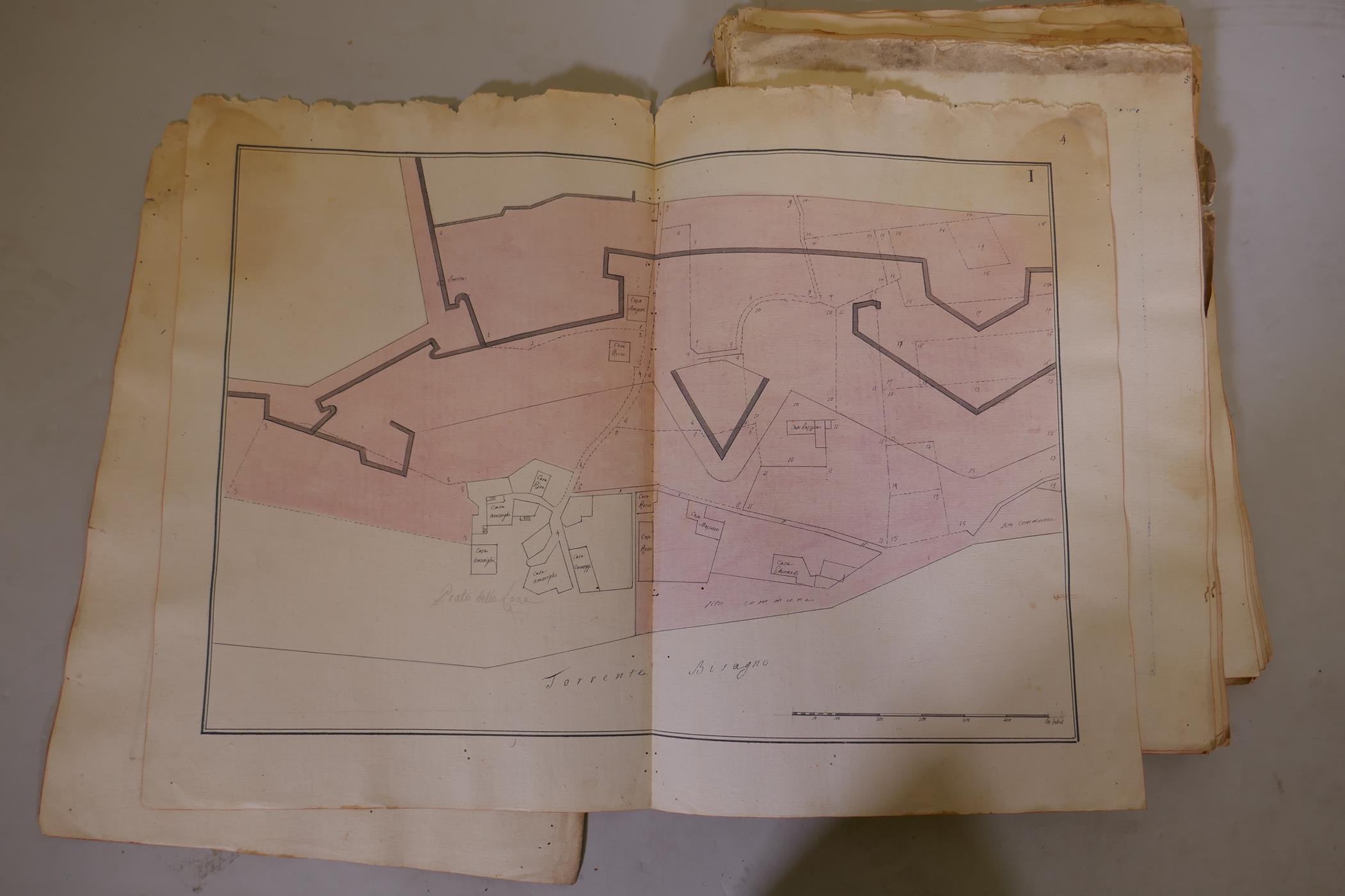 Delineazione delle Nuove Mura di Genova, a copy made 1790 of the specifications and plans of the - Image 2 of 5