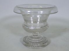 An antique cut glass pedestal bowl, possibly Irish, 10" high