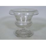 An antique cut glass pedestal bowl, possibly Irish, 10" high