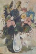 Carl Busch, still life, vase of flowers, signed and dated '47, oil on canvas