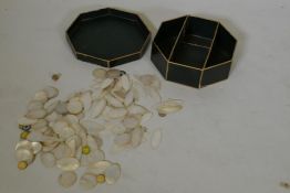 A quantity of C19th Cantonese mother of pearl gaming counters