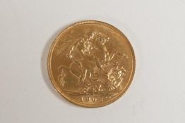 Edward VII gold sovereign, 1902