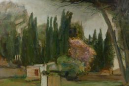 Robert Fredrich Karl Scholtz, landscape, signed oil on canvas, 27" x 35"