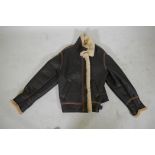 A Miller sheepskin flying jacket, size XXL, minor damage, unworn