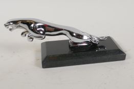 A replica chrome plated Jaguar car mascot, 7½" long
