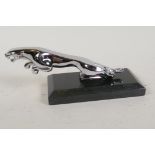 A replica chrome plated Jaguar car mascot, 7½" long