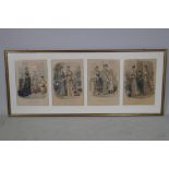 Four late C19th/early C20th French fashion plate prints, published by La Mode Illustree, after Anais