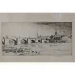 Malcolm Osborne, The Bishops Bridge, Wurzburg', signed etching, 8" x 15½"