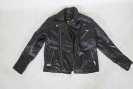 A River Island gentleman's leather motorcycle style jacket, size M, unworn
