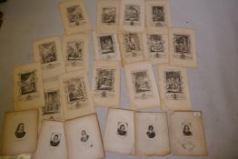 A set of six C18th engravings of Regicides and a quantity of historical scenes after S. Wade,