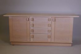 A G-Plan white ash sideboard, 69" x 19" x 30"