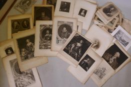 A quantity of C18th and C19th engravings after Van Dyck etc