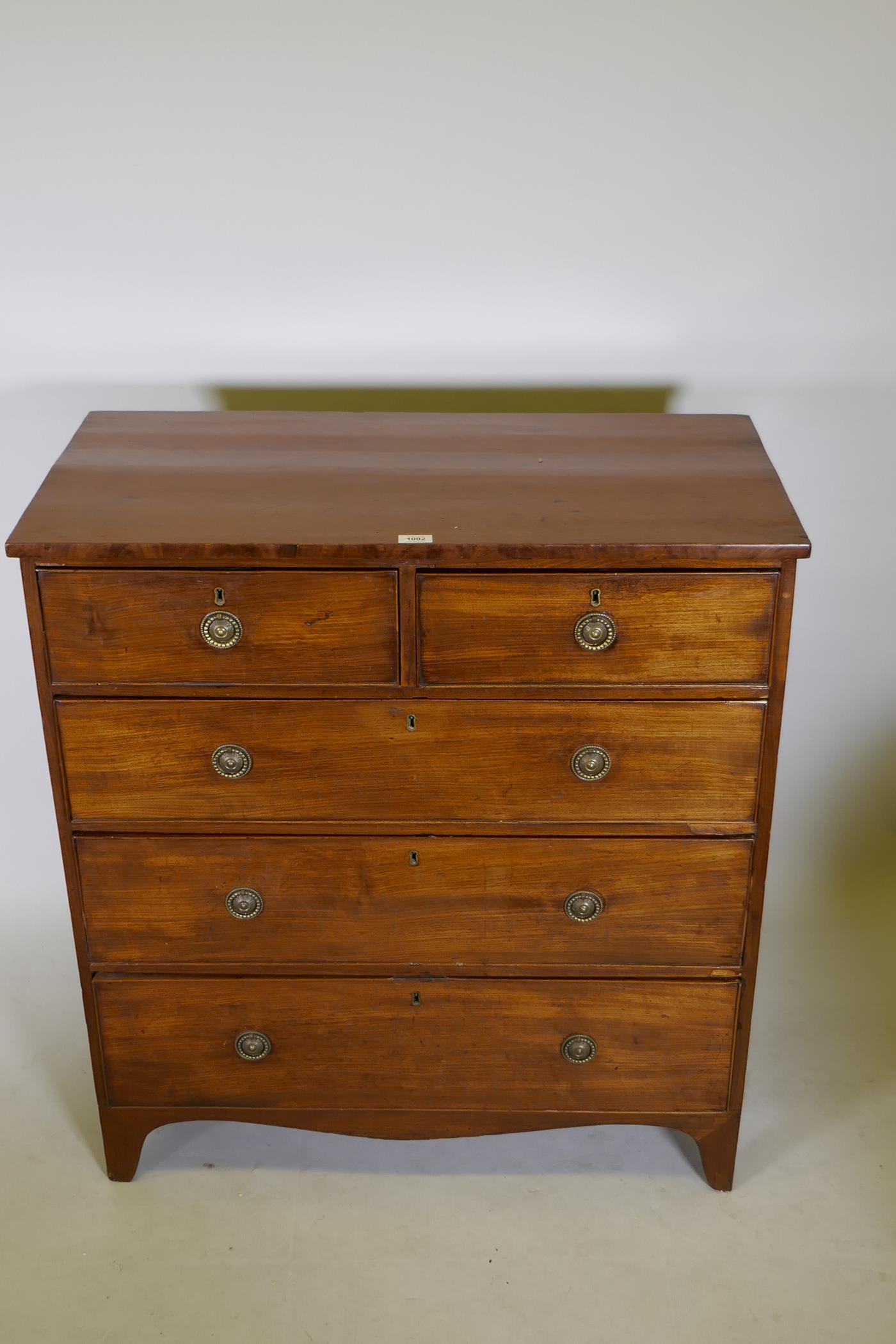 A Victorian mahogany chest of two short over three long drawers, 36" x 18" x 39" high - Image 2 of 5