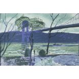 Edwin Ladell, 'The Hudson' signed lithograph, 41/50, 22" x 31" including full margins, unframed