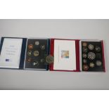 1995 and 1998 United Kingdom proof coin sets in presentation wallets, and a 1981 Royal Wedding crown