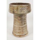 Oxshott Pottery, a goblet shaped studio vase impressed Denise Wren, 7½" high