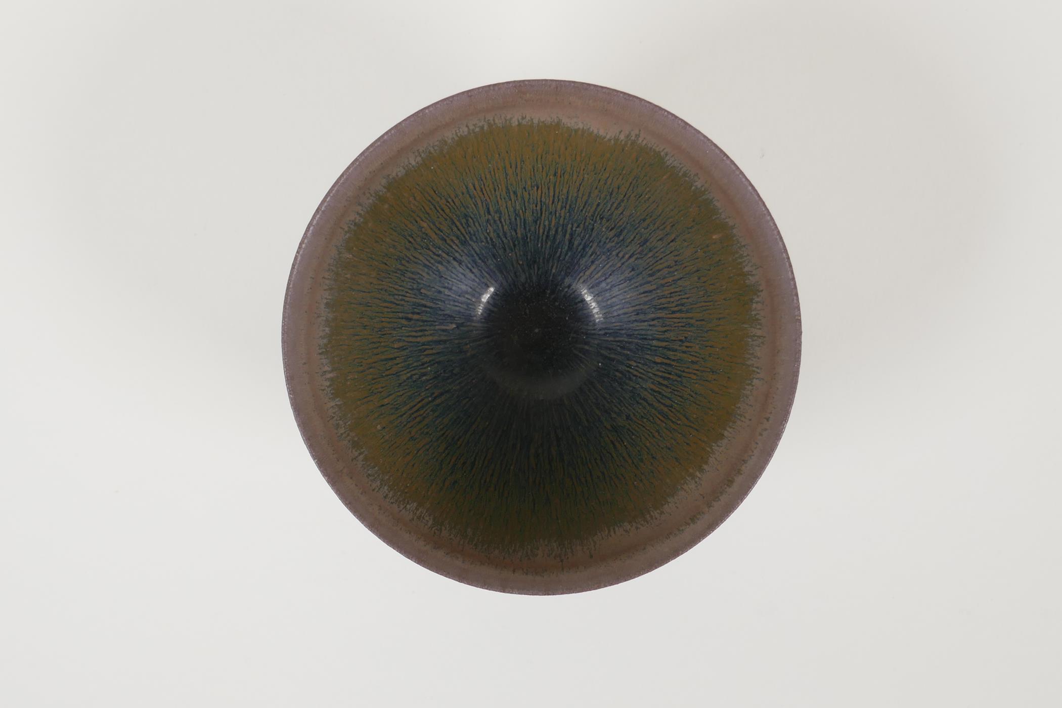 A Chinese Jian kiln hare's fur glazed pottery rice bowl, 4½" diameter - Image 2 of 4