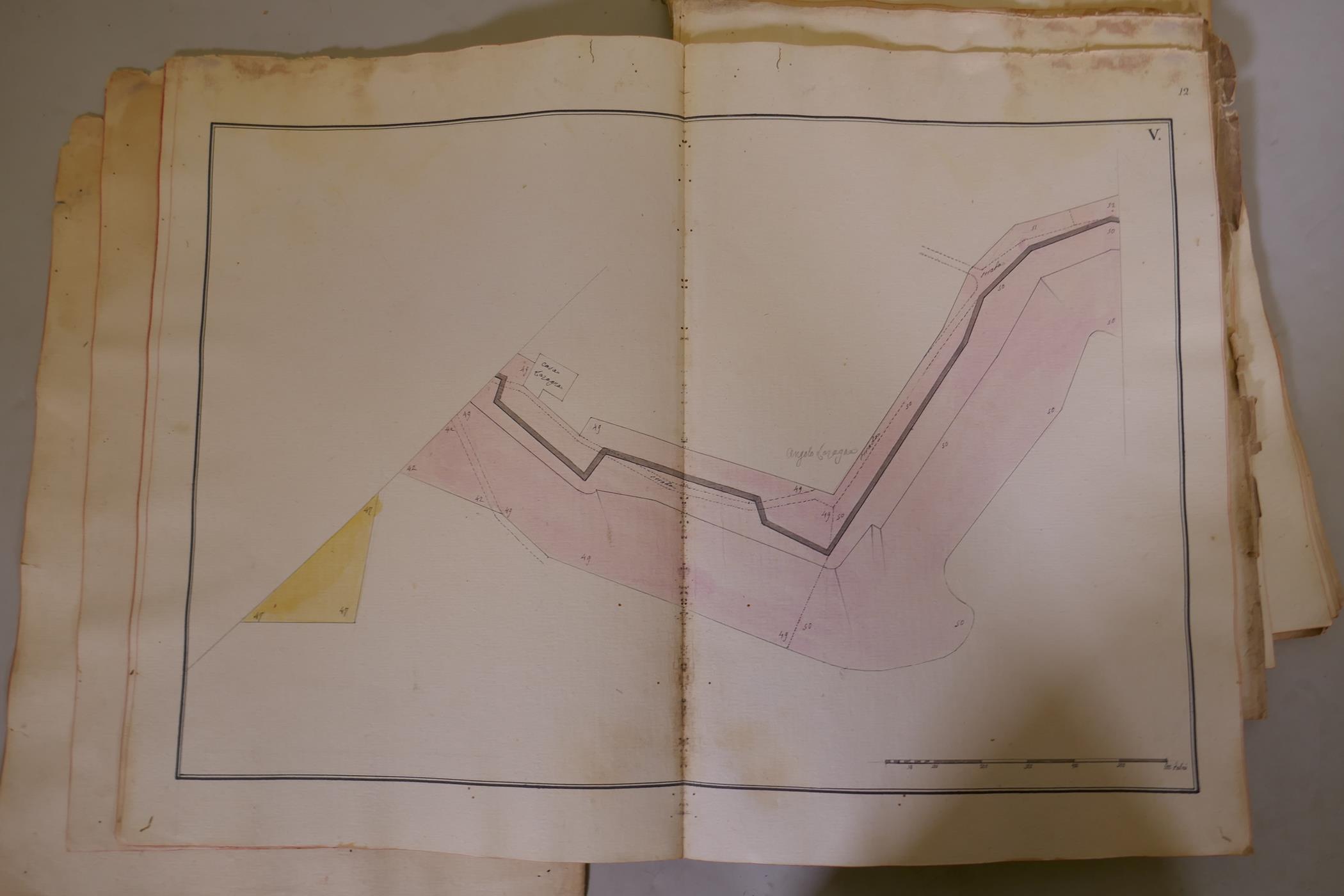 Delineazione delle Nuove Mura di Genova, a copy made 1790 of the specifications and plans of the - Image 3 of 5