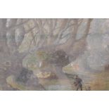 The Greendale Oak, Sherwood Forest, unsigned, title inscribed verso, watercolour, 19" x 10"