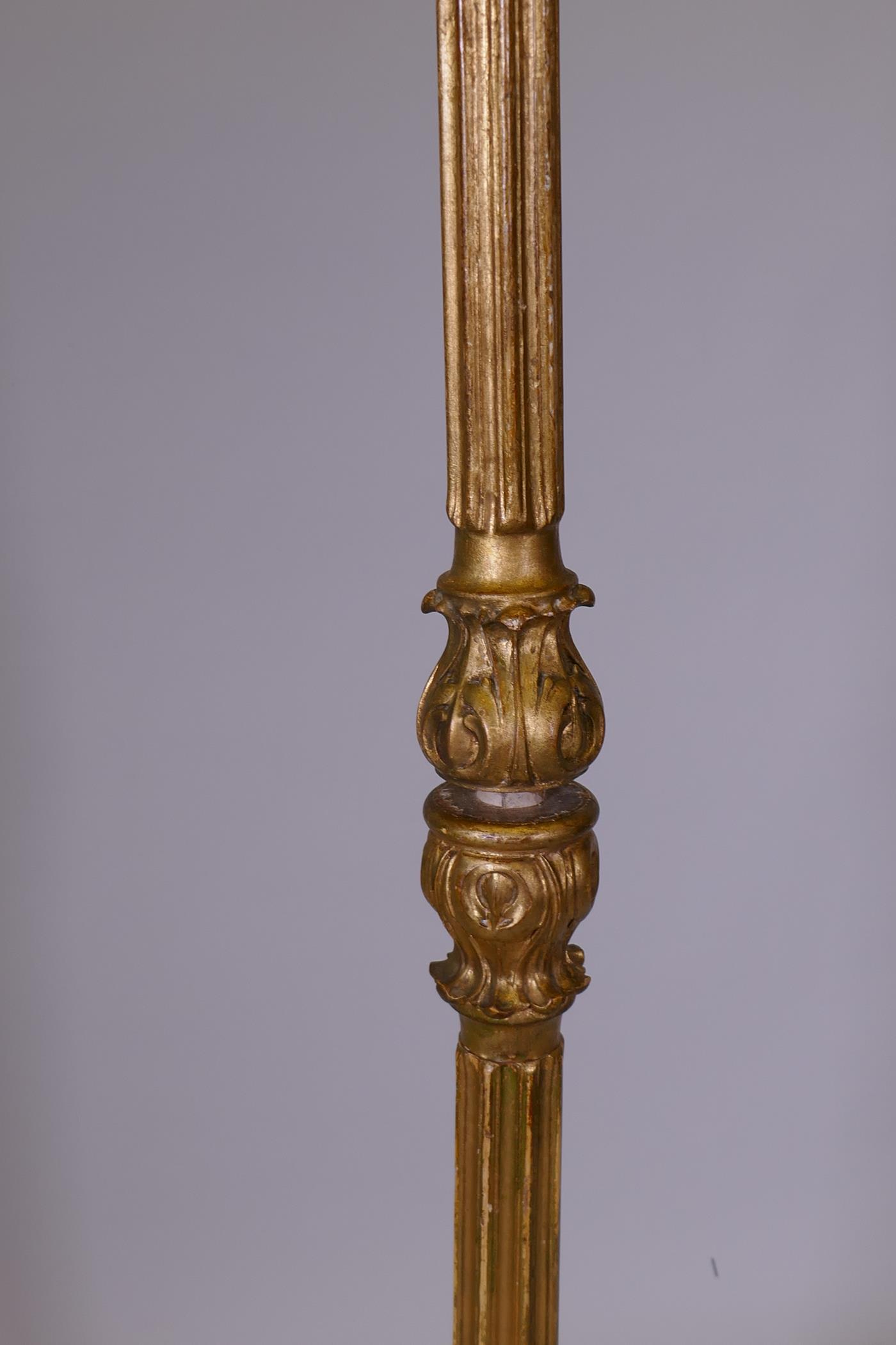 Italian giltwood floor lamp in the form of a lantern, mid C20th, 77" high - Image 3 of 5