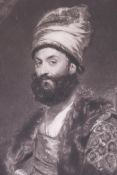 After Sir Thomas Lawrence, Mirza Abul Hassan Khan (The Persian Ambassador) C19th mezzotint, engraved