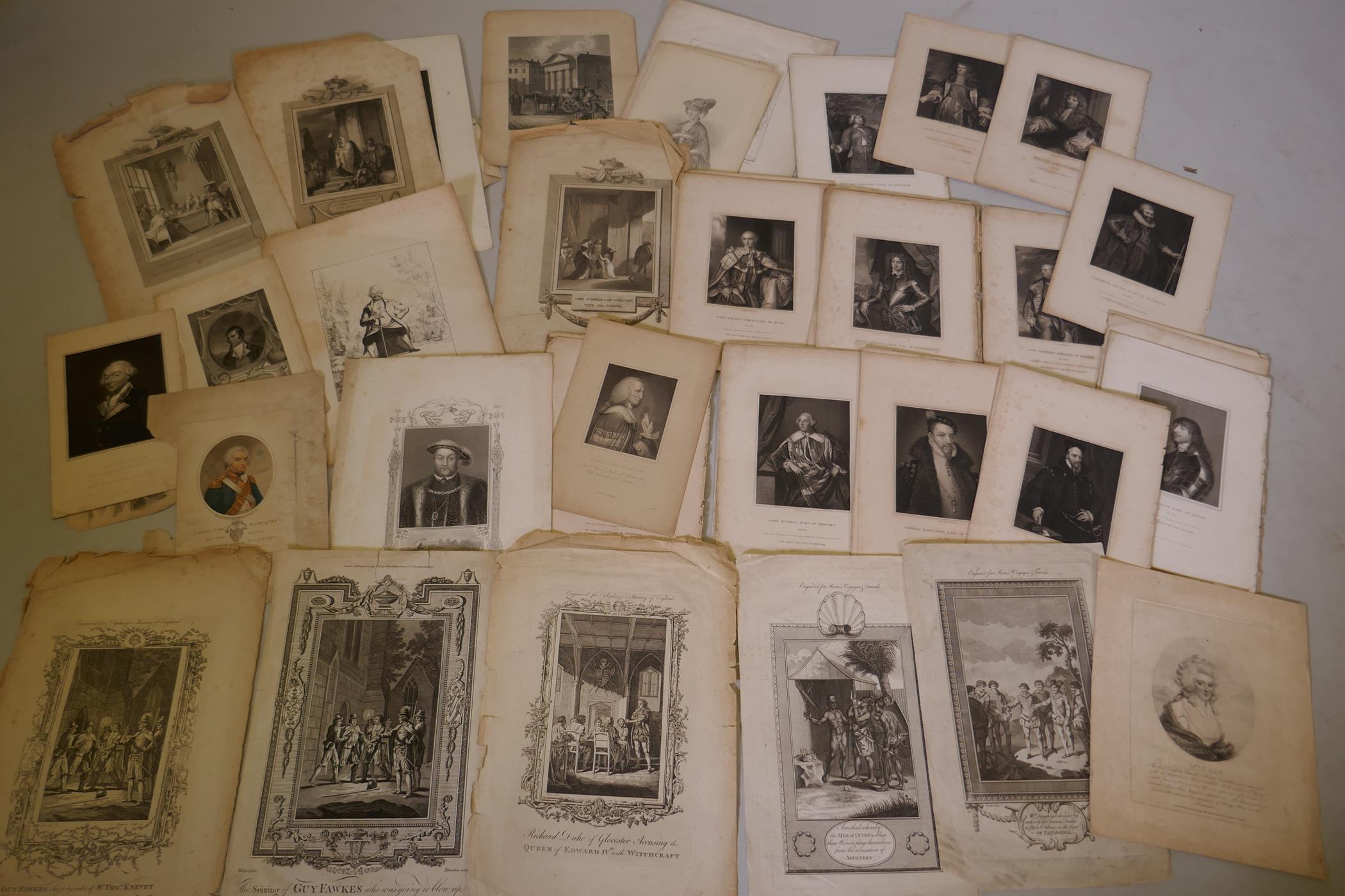 A quantity of early C19th engravings, published by Harding and Lepard, Pall Mall, earlier engravings
