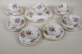 A Royal Worcester 'Roanock' pattern six place setting tea service