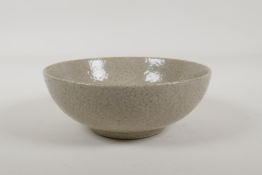 A Chinese ge ware bowl, 8½" diameter