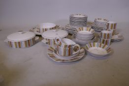 A Midwinter Sienna pattern part dinner service, including tureens