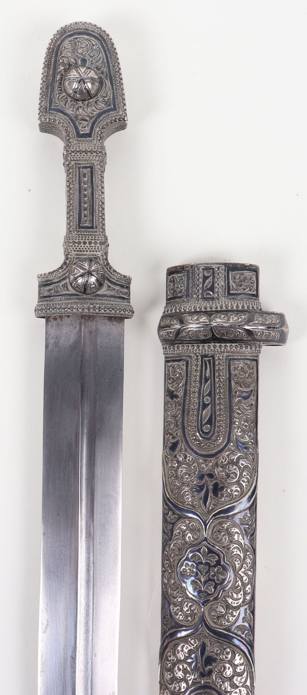 Russian Silver Niello Mounted Kindjal c.1900