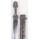 Russian Silver Niello Mounted Kindjal c.1900