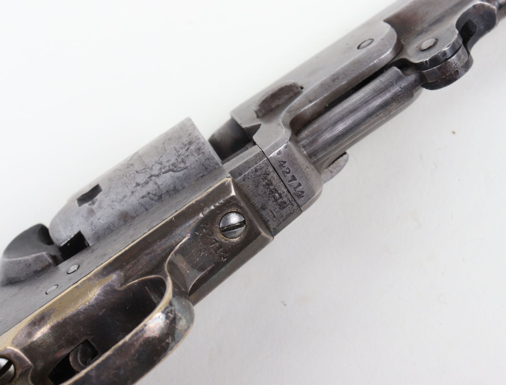 5 Shot .31” Colt Pocket Model Single Action Percussion Revolver No. 42714 (matching) - Image 4 of 12