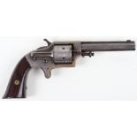 6 Shot .28” Teat Fire (?) American Single Action Silver Plated Revolver No. APC1843