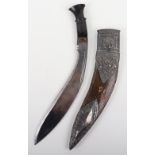 North Indian Silver Mounted Kukri, 19th Century