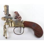 Brass Framed Flintlock Boxlock Tinder Lighter c.1800