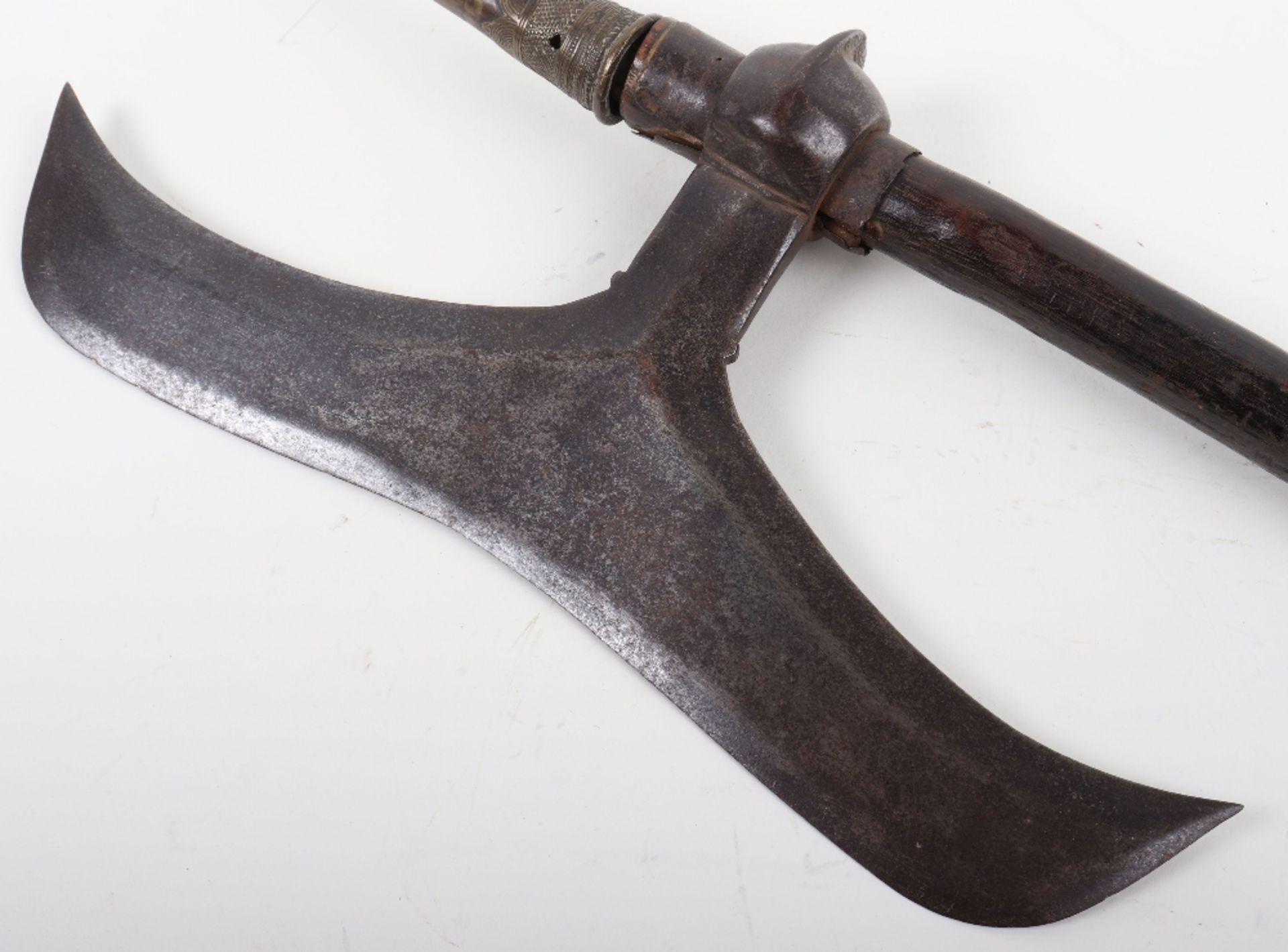 Unusually Large 19th Century Indian Fighting Axe Bullova from Chota Nagpur - Image 4 of 8