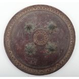 Small Heavy Indian Hide Shield Dhal from Ahmedabad, Maratha Empire (Gujerat Culture) First Half of t