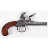 Boxlock Flintlock Cannon Barrelled Pocket Pistol by Griffin & Tow London