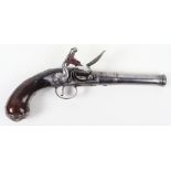 Queen Anne Style Cannon Barrelled Flintlock Holster Pistol by James Freeman c.1730