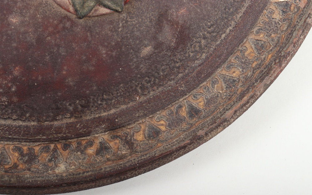 Small Heavy Indian Hide Shield Dhal from Ahmedabad, Maratha Empire (Gujerat Culture) First Half of t - Image 3 of 7