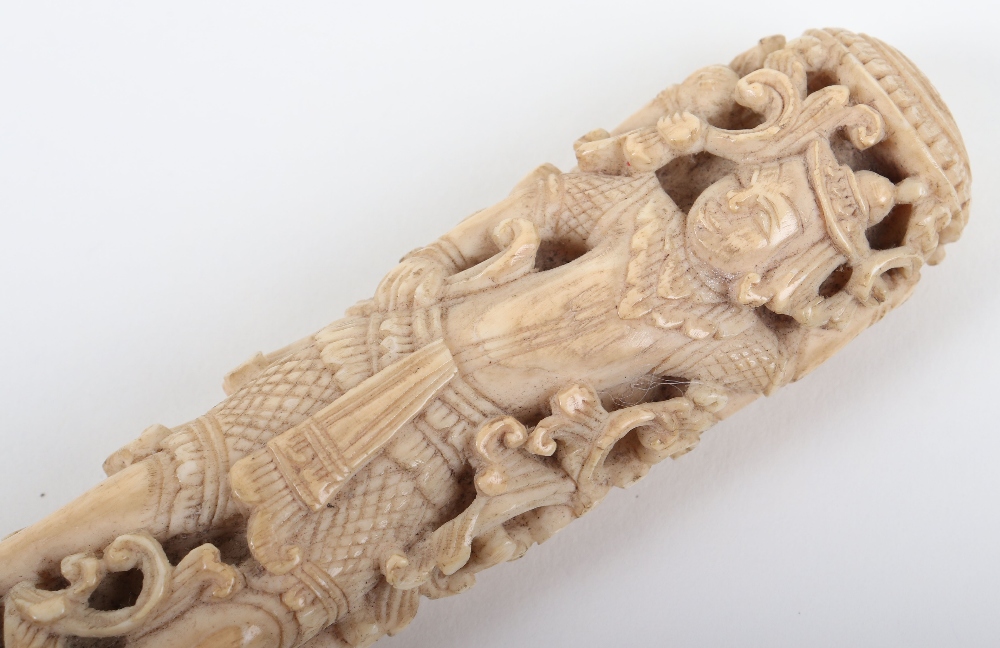 ^ Burmese Ivory Dha Handle, Late 19th Century - Image 5 of 6