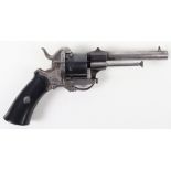 6 Shot Belgian 9mm Pin Fire Self Cocking Revolver