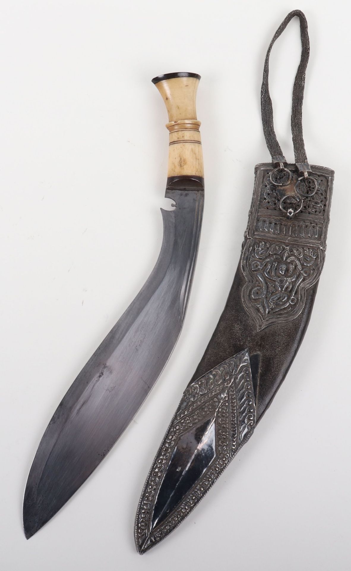 Good Silver Mounted Nepalese Kukri, 19th Century